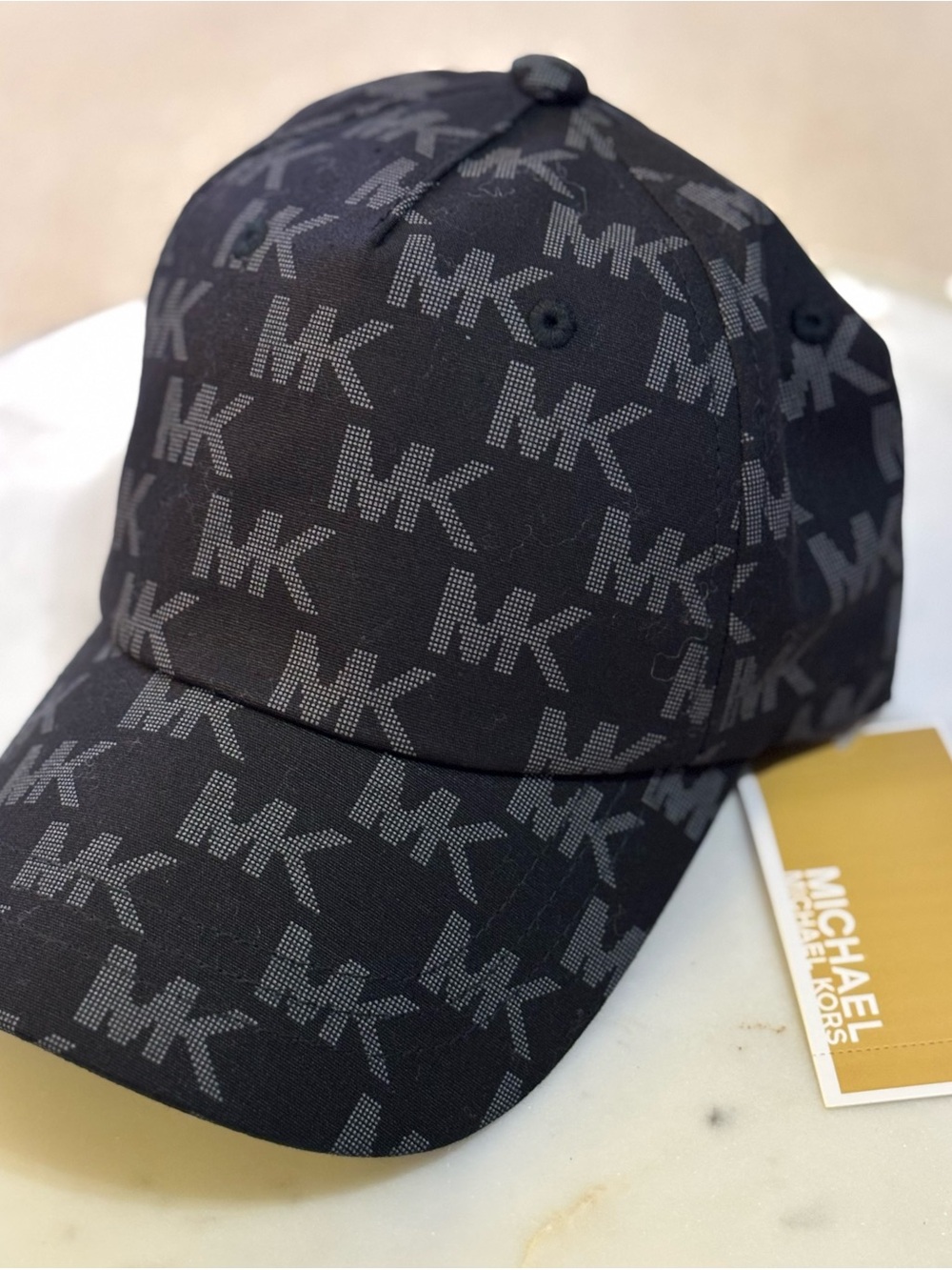 Michael Kors Black MK Monogram Baseball Cap NWT